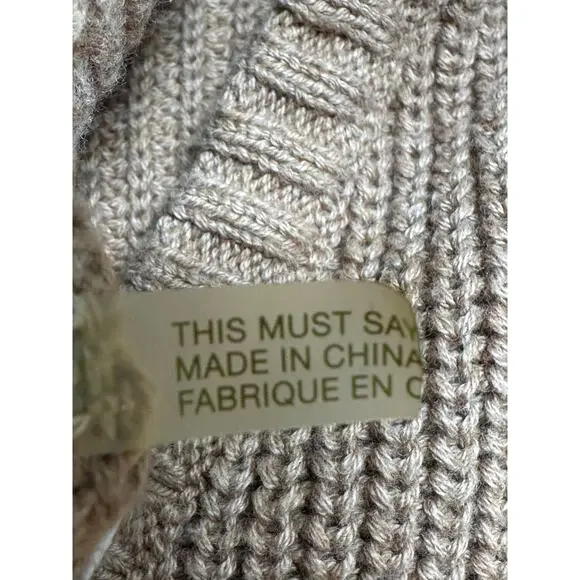 Minnie Rose Sweater Womens Small Tan Knit V-Neck‎ 100% Cotton Minimalist Autumn - Picture 7 of 12